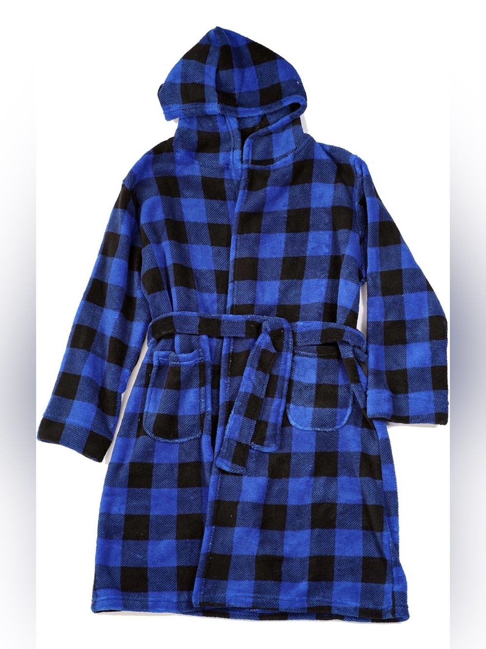 Prince of Sleep Boys Blue Plaid Fleece Robe
